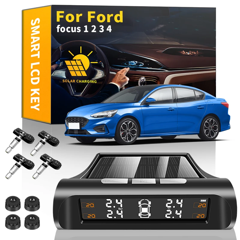 TPMS Car Tire Pressure Monitor System wireless Solar Power LCD Display Tire Pressure Sensors For Ford focus 1 2 3 4 Accessories
TPMS Car Tire Pressure Monitor System wireless Solar Power LCD Display Tire Pressure Sensors For Ford focus 1 2 3 4 Accessories