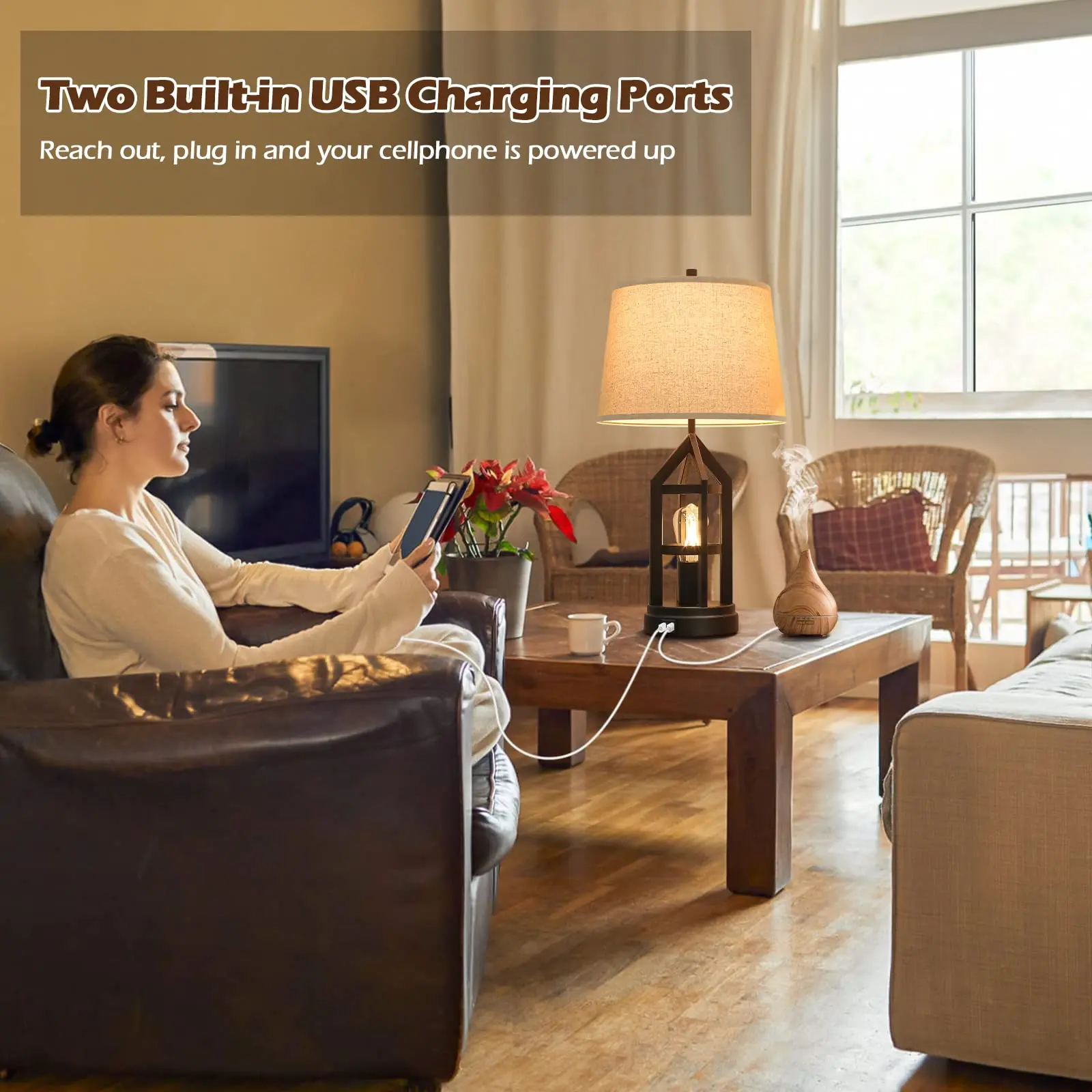 Rechargeable Table Lights Living Room Coffee Desk Lamp with 2 USB Port Bedroom Night Lamps Fabric Shade Home Decoration Lighting
Rechargeable Table Lights Living Room Coffee Desk Lamp with 2 USB Port Bedroom Night Lamps Fabric Shade Home Decoration Lighting