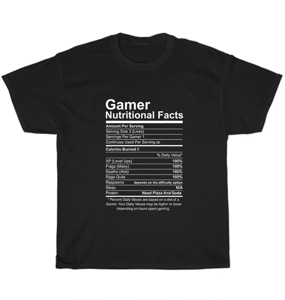 Футболка мужская с круглым вырезом, смешная хлопковая Повседневная рубашка с коротким рукавом, с питательными фактами, для видеоигр
Футболка мужская с круглым вырезом, смешная хлопковая Повседневная рубашка с коротким рукавом, с питательными фактами, для видеоигр