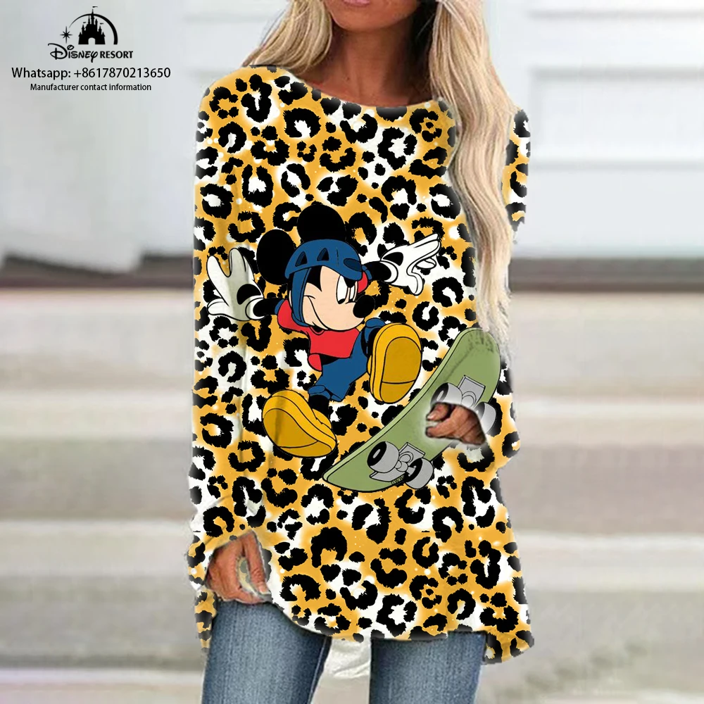 Disney Mickey Minnie Sexy Leopard Miniskirt Fall Ruffle Long Sleeve T-Shirt Women's Elegant Party Leopard T-Shirt
Disney Mickey Minnie Sexy Leopard Miniskirt Fall Ruffle Long Sleeve T-Shirt Women's Elegant Party Leopard T-Shirt