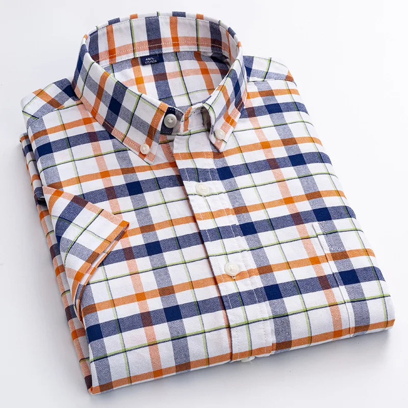 Cotton Plaid Short Sleeve Shirt for Men Regular Fit Dress Shirts Young Men Summer New Fashion Smart Casual Checkered Clothing
Cotton Plaid Short Sleeve Shirt for Men Regular Fit Dress Shirts Young Men Summer New Fashion Smart Casual Checkered Clothing