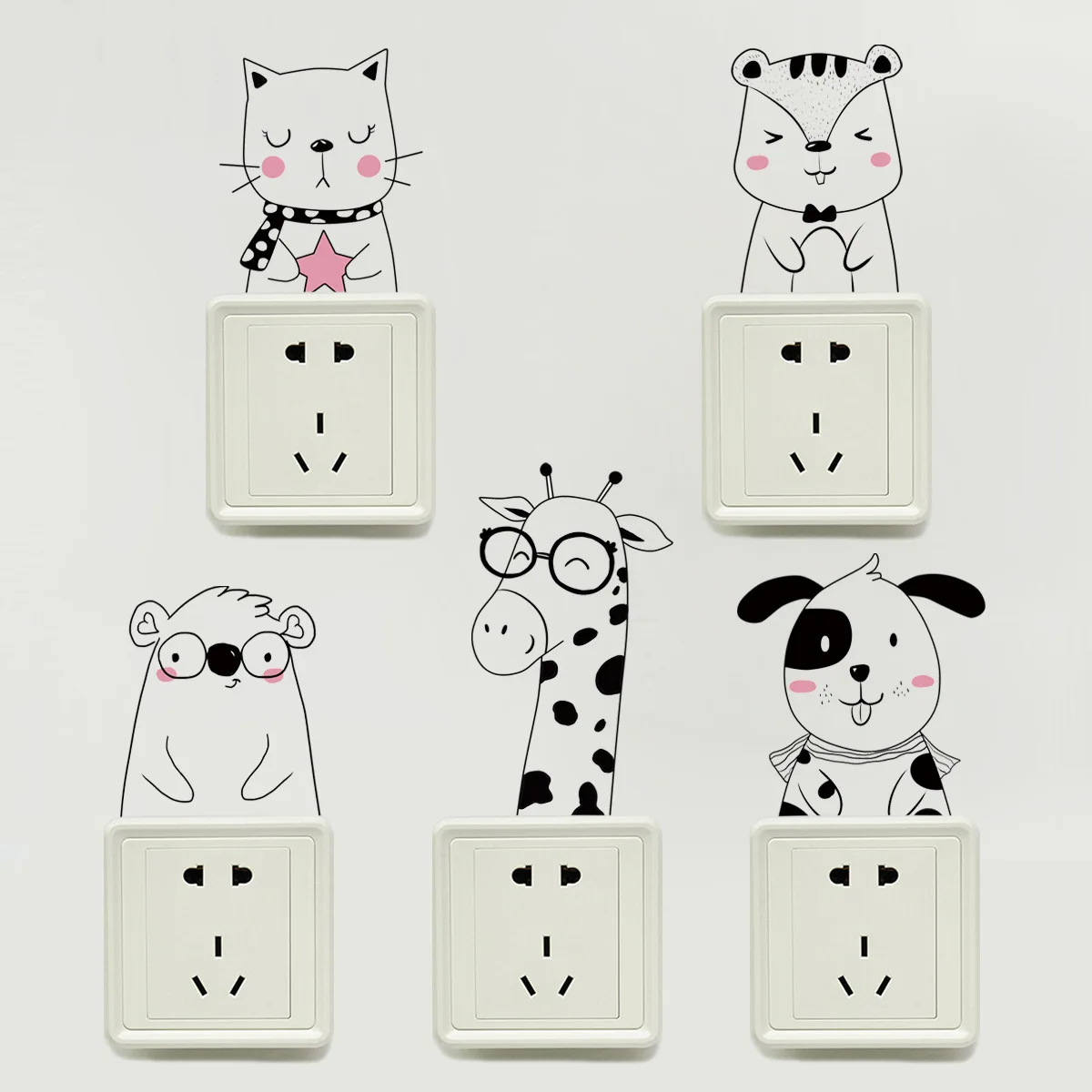 

New Style Multiple Creative Stickers Light Switch Wall stickers For DIY Home Decoration Cartoon Wall Decals PVC Mural Art
