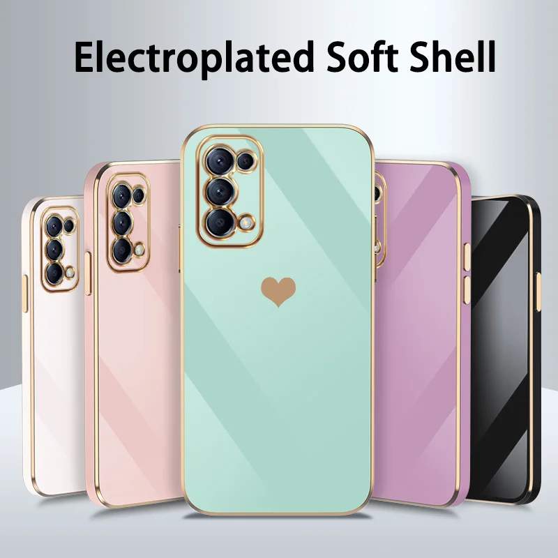 Luxury Plating Love Heart Phone Case For OPPO Reno 5 6 7 Pro 6Z 7Z Z 2 2F Findx X2 Soft Silicone Cover TPU Shockproof Bumper
Luxury Plating Love Heart Phone Case For OPPO Reno 5 6 7 Pro 6Z 7Z Z 2 2F Findx X2 Soft Silicone Cover TPU Shockproof Bumper