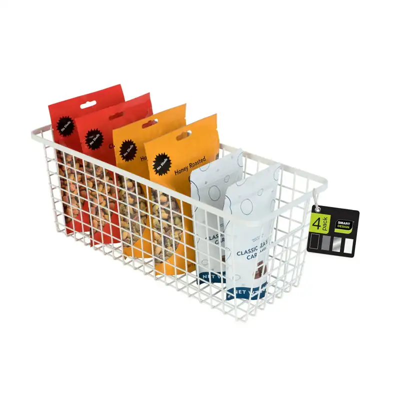 Solution Durable, Sturdy and Convenient Set of 4 White Basket Organizer with Handles - 6 x 16 x 6 inches - Perfect Pack Storage
Solution Durable, Sturdy and Convenient Set of 4 White Basket Organizer with Handles - 6 x 16 x 6 inches - Perfect Pack Storage