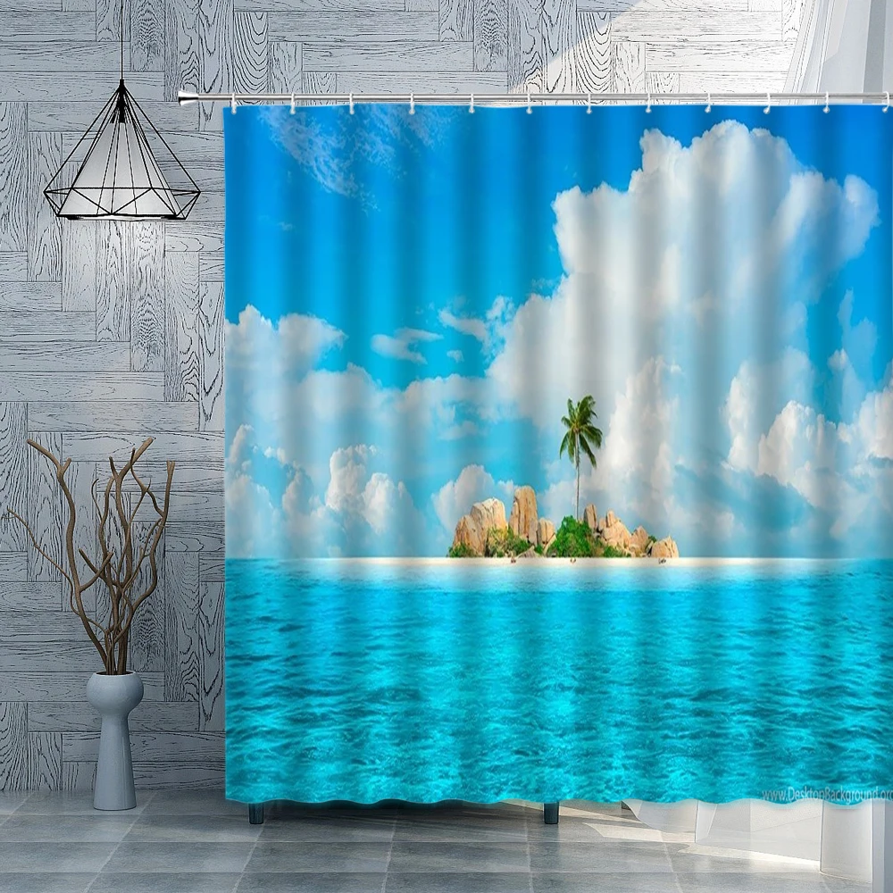 Штора для душа с изображением морского острова
Штора для душа с изображением морского острова