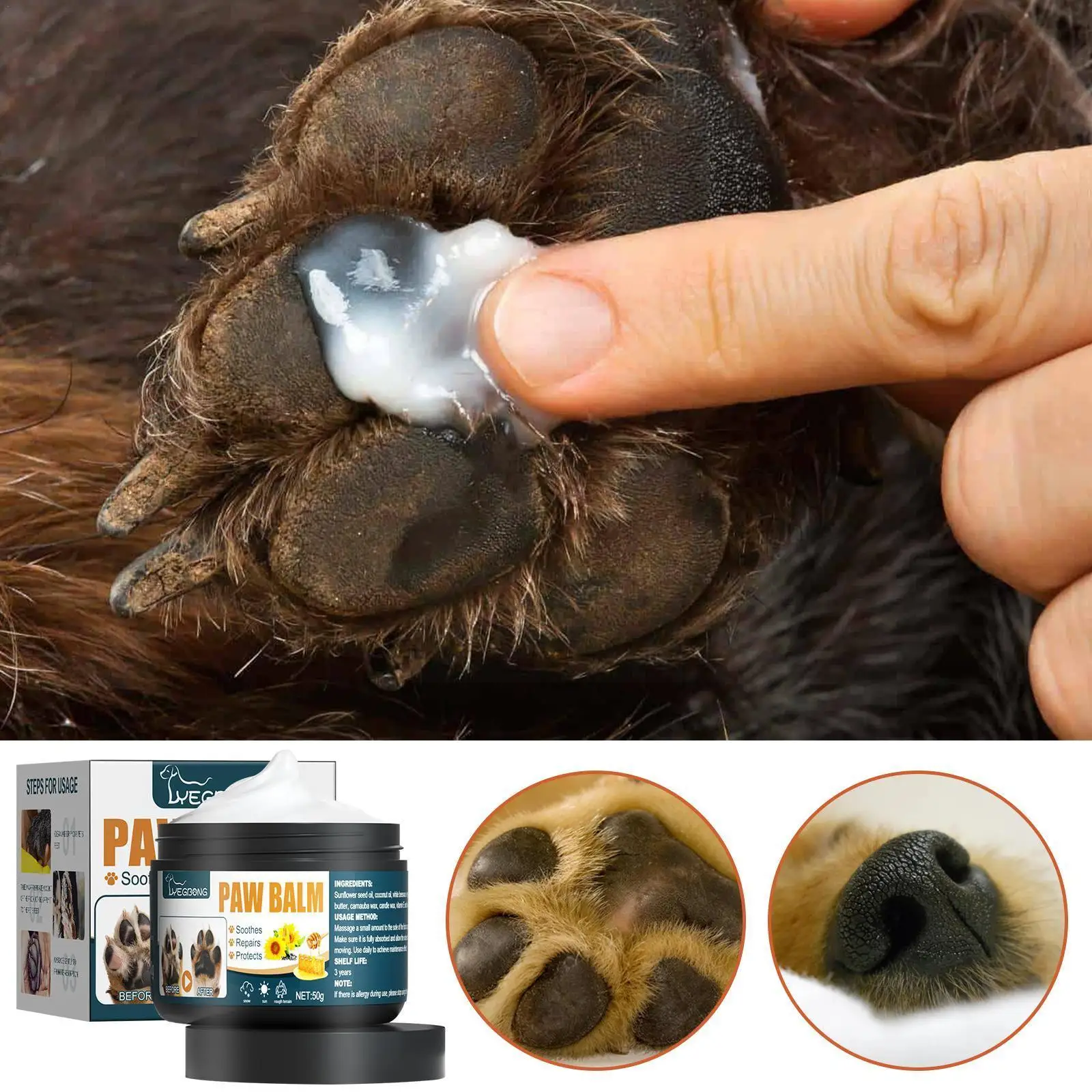 50g Pet Paw Care Cream Healthy Pet Paw Balm Pet Foot Care Paws Wax Pad Foot Care Balm Protective Oil Balm Do E8n3
50g Pet Paw Care Cream Healthy Pet Paw Balm Pet Foot Care Paws Wax Pad Foot Care Balm Protective Oil Balm Do E8n3