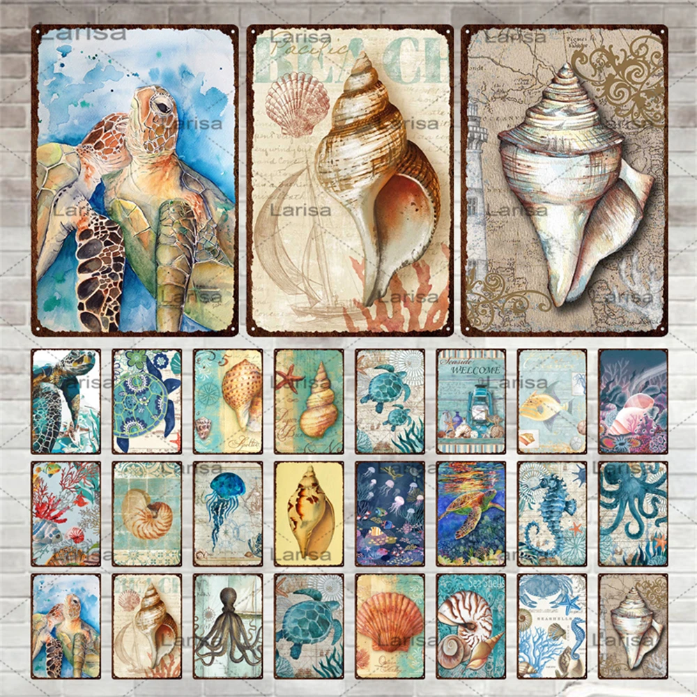 Beach Conch Jellyfish Metal Sign Marine Life Coral Metal Painting Poster Wall Pictures Art Plate Bar Porch Club Wall Tin Sign
Beach Conch Jellyfish Metal Sign Marine Life Coral Metal Painting Poster Wall Pictures Art Plate Bar Porch Club Wall Tin Sign