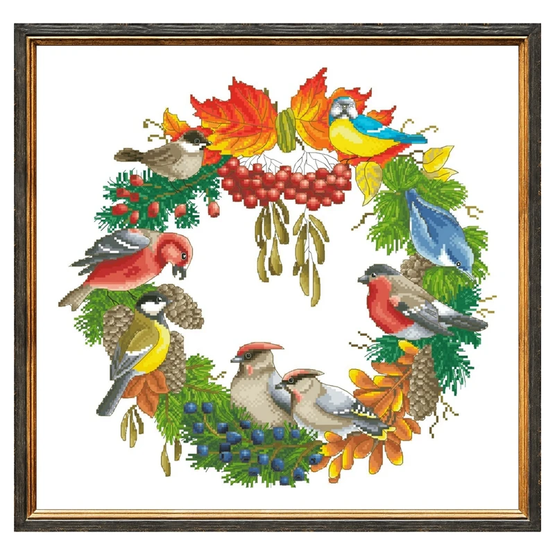 Bird wreath cross stitch kit cotton thread 18ct 14ct 11ct unprint canvas stitching embroidery DIY
Bird wreath cross stitch kit cotton thread 18ct 14ct 11ct unprint canvas stitching embroidery DIY