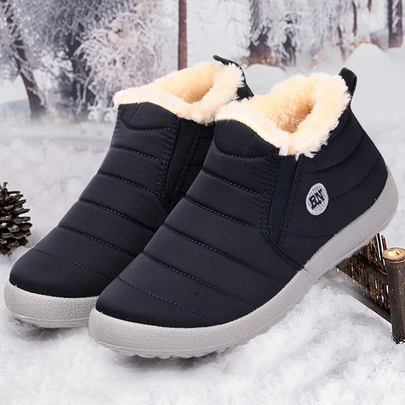 Ботинки мужские зимние плюшевые, удобные, повседневная непромокаемая обувь, Рабочая обувь 
Ботинки мужские зимние плюшевые, удобные, повседневная непромокаемая обувь, Рабочая обувь