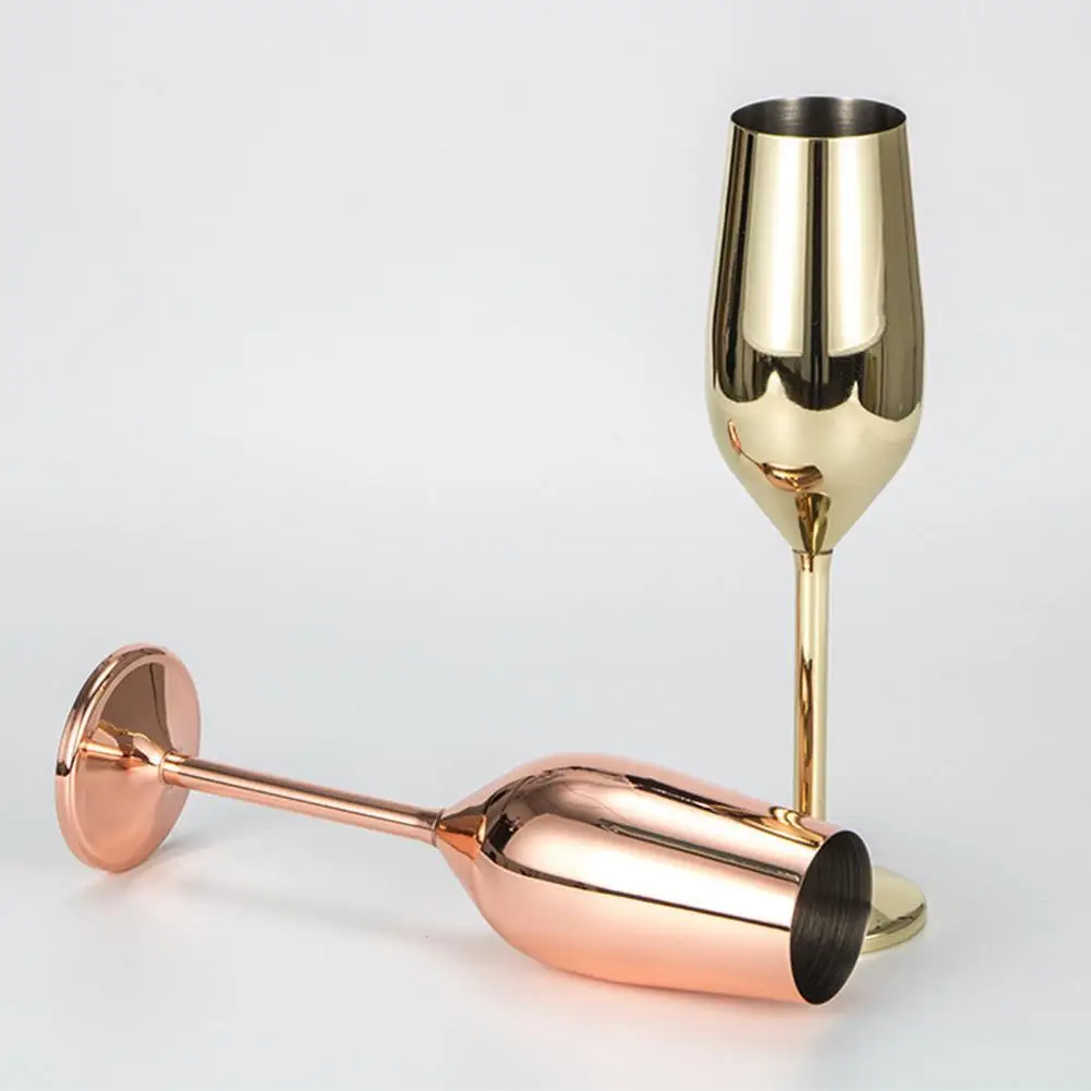 

Stainless Steel Champagne Cup Wine Glass Cocktail Glass Metal Wine Glass Bar Restaurant Goblet Drinkware Wine Tumblers RE