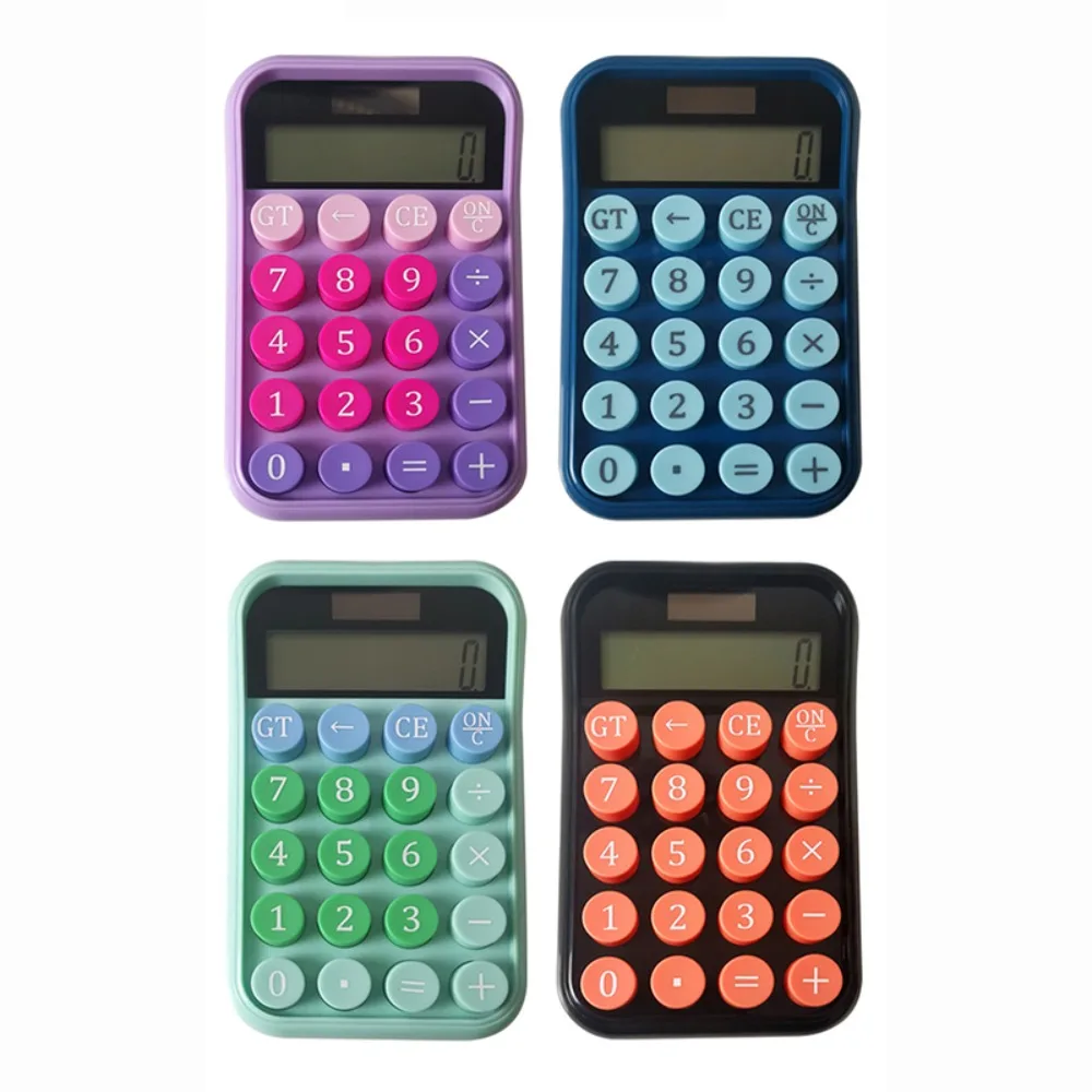 

1pc Cartoon Candy Colour Silent Calculator Mechanical Keyboard Desktop Financial and Accounting Learning Calculator