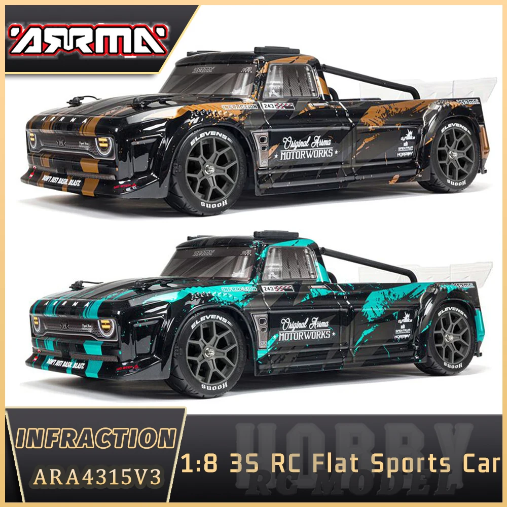 NEW ARRMA ARA4315V3 INFRACTION BLX 3S 4X4 4WD RTR 1/8 RC Electric Remote Control Car Flat Road Racing Adult Children Toys
NEW ARRMA ARA4315V3 INFRACTION BLX 3S 4X4 4WD RTR 1/8 RC Electric Remote Control Car Flat Road Racing Adult Children Toys