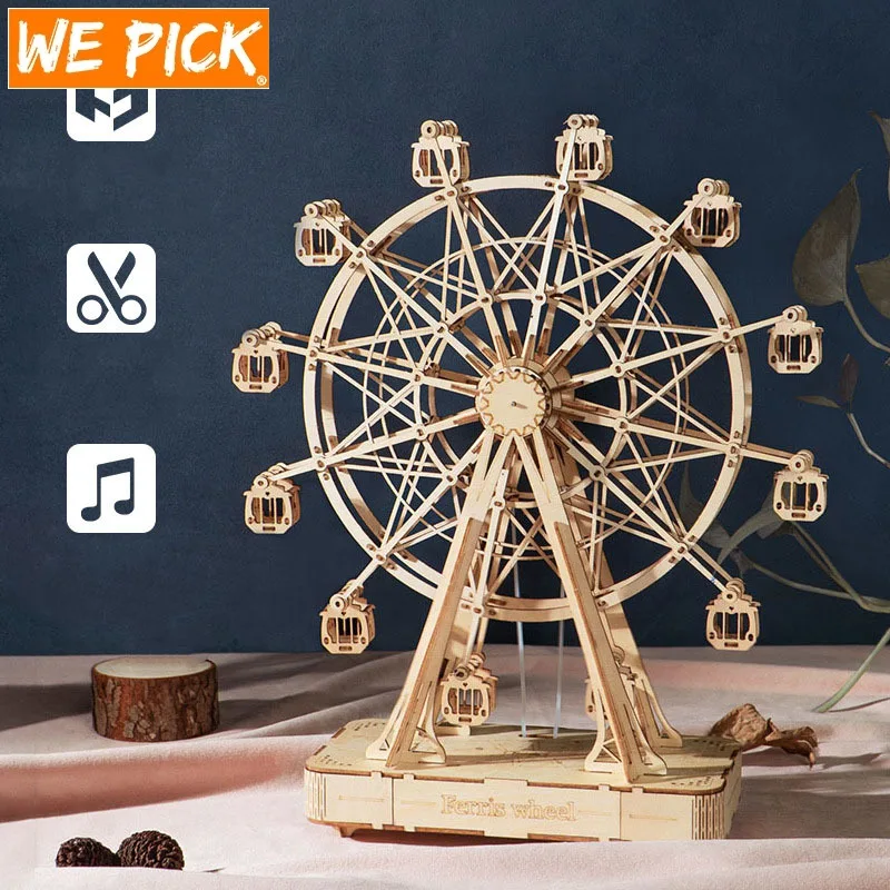 Robotime Rolife 232pcs Rotatable DIY 3D Ferris Wheel Wooden Model Building Block Kits Assembly Toy Gift for Children Adult
Robotime Rolife 232pcs Rotatable DIY 3D Ferris Wheel Wooden Model Building Block Kits Assembly Toy Gift for Children Adult