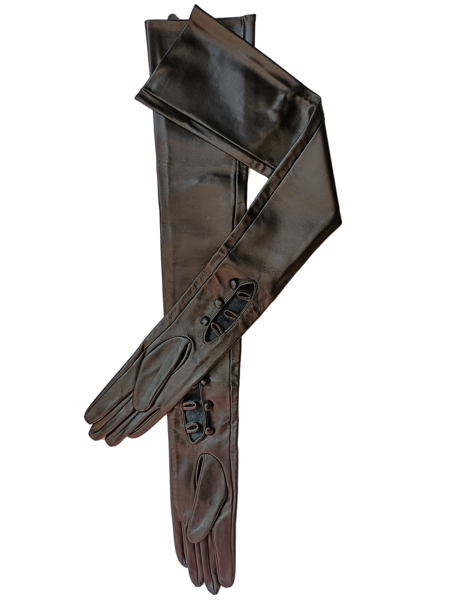 Перчатки из натуральной овечьей кожи с тремя пуговицами, длина 70 см (27,6 дюйма)
Перчатки из натуральной овечьей кожи с тремя пуговицами, длина 70 см (27,6 дюйма)