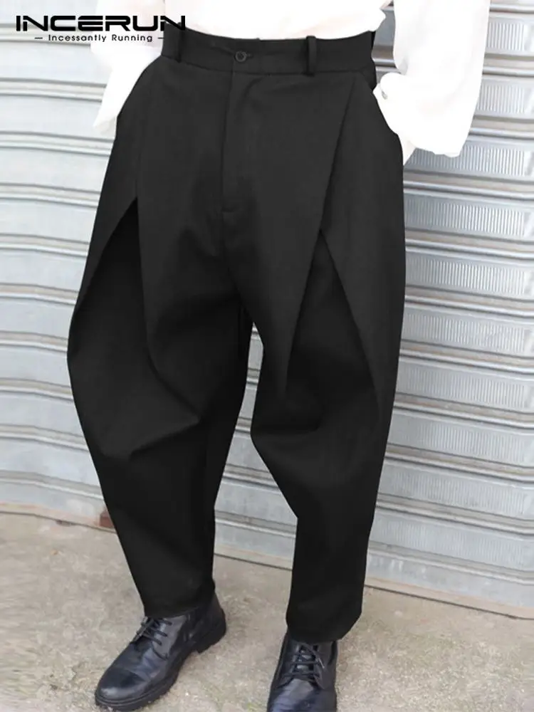 Fashion Well Fitting Men's Cross Pleated Pants Fashion Casual Hot Sale Male Solid Comfortable High Waist Trousers S-5XL INCERUN 
Fashion Well Fitting Men's Cross Pleated Pants Fashion Casual Hot Sale Male Solid Comfortable High Waist Trousers S-5XL INCERUN