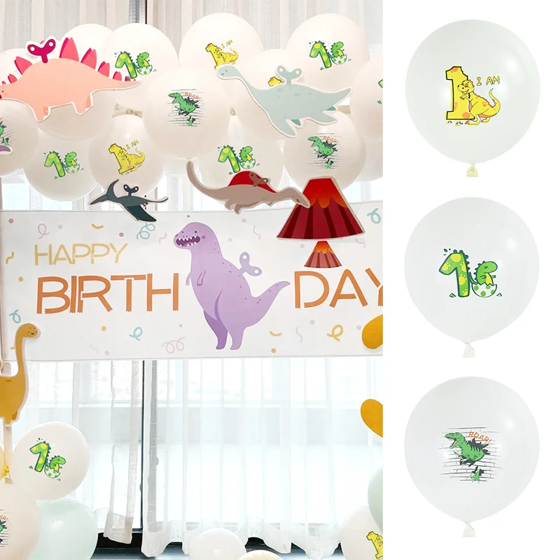 

10/15pcs 12inch Cartoon Dinosaur Confetti Latex Balloon for Jungle Birthday Party Decoration Balloon Baby Shower Kids Favors Toy
