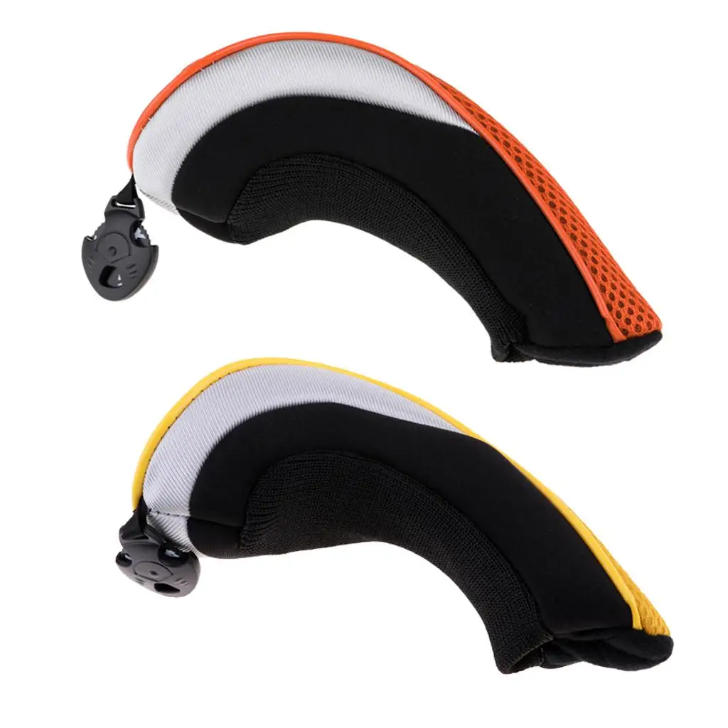 

2x Golf Hybrid UT Club Head Cover Headcover with Number Tag orange avec Yellow