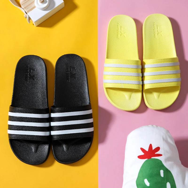 Summer Slippers Women's Fashion Three-bar Home Shoes Indoor Cute Soft-soled Shoes Bathroom Non-slip Slippers Outer Wear Sandals
Summer Slippers Women's Fashion Three-bar Home Shoes Indoor Cute Soft-soled Shoes Bathroom Non-slip Slippers Outer Wear Sandals