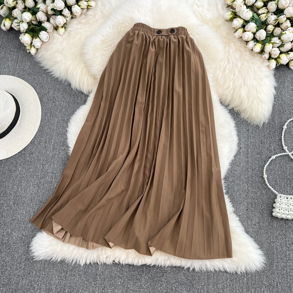 New Korean Version of The High Waist Thin Hundred with Elastic Waist Pleated Skirt Mid-length Section Over The Knee A-line Skirt
New Korean Version of The High Waist Thin Hundred with Elastic Waist Pleated Skirt Mid-length Section Over The Knee A-line Skirt
