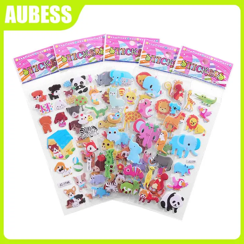 

100% brand new and high quality Bubble Stickers 3D Cartoon three-dimensional bubble sticker Animal Waterproof DIY Baby ToysTXTB1