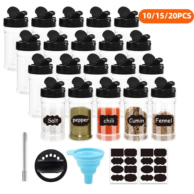 4/10/15/20pcs Spice Jars with Labels Plastic Transparent Spice Bottle Containers for Spice Pepper Salt Cocina Kitchen Spice Jar
4/10/15/20pcs Spice Jars with Labels Plastic Transparent Spice Bottle Containers for Spice Pepper Salt Cocina Kitchen Spice Jar