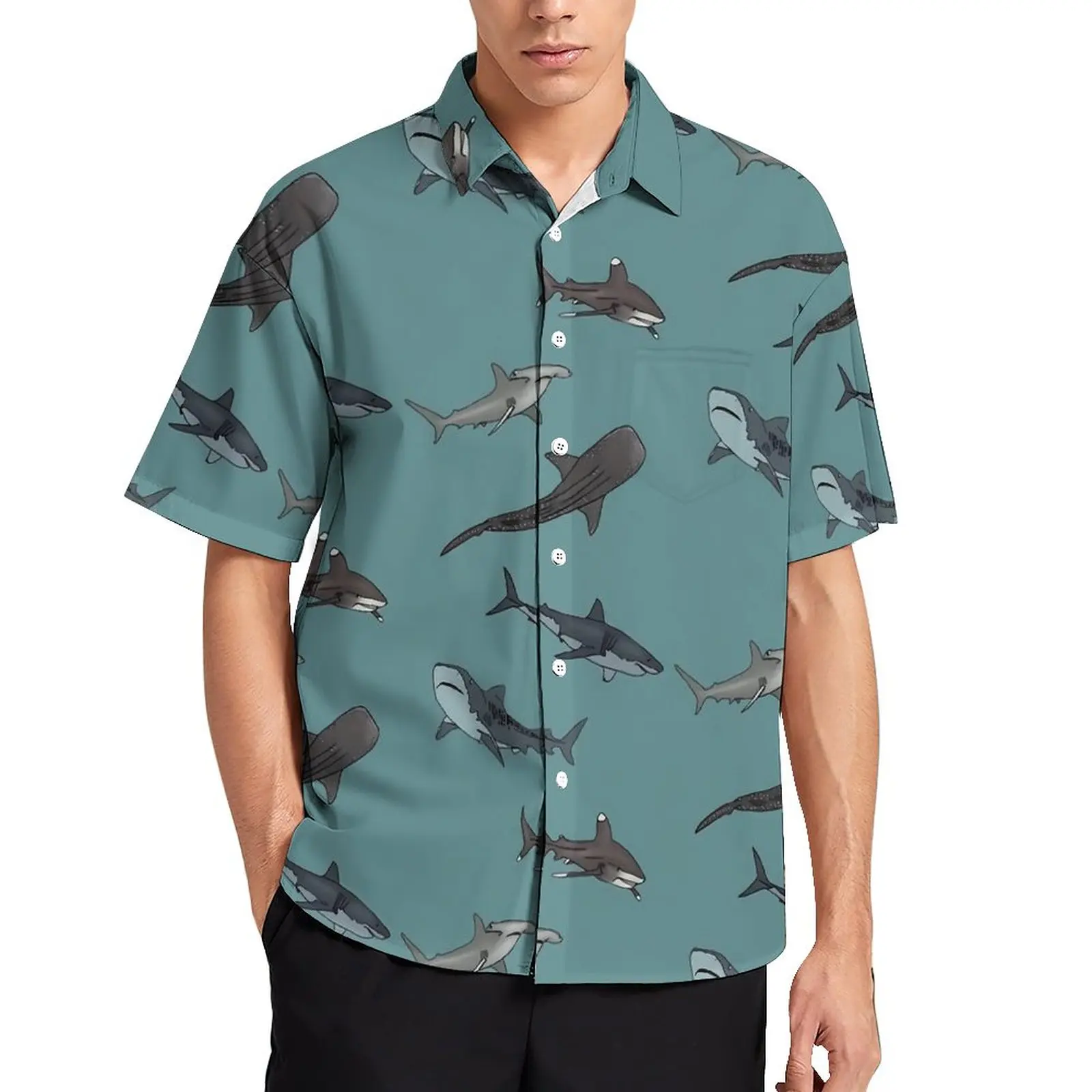 Shark Print Casual Shirts Funny Animal Beach Shirt Summer Y2K Blouses Men Print Plus Size 4XL 
Shark Print Casual Shirts Funny Animal Beach Shirt Summer Y2K Blouses Men Print Plus Size 4XL