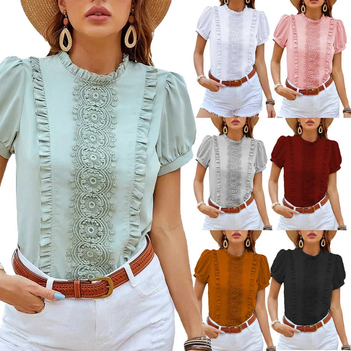 Women's Popular Shirt Women Hot Lace Blouse Women's Blouse Women's Clothes Women Summer Shirts Lovely Blouses
Women's Popular Shirt Women Hot Lace Blouse Women's Blouse Women's Clothes Women Summer Shirts Lovely Blouses
