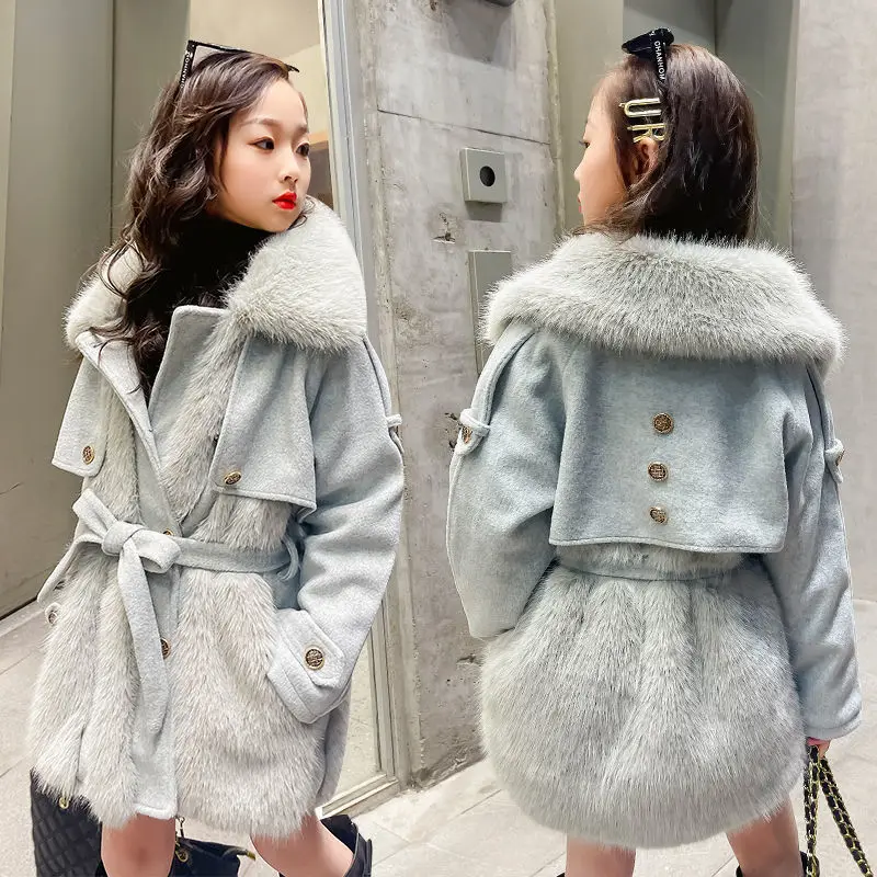 Winter Coat for Girls Children's Clothing Thicken Warm Long Woolen Coat Jackets Outerwear 4-14 Years Clothes Children Coat W89
Winter Coat for Girls Children's Clothing Thicken Warm Long Woolen Coat Jackets Outerwear 4-14 Years Clothes Children Coat W89