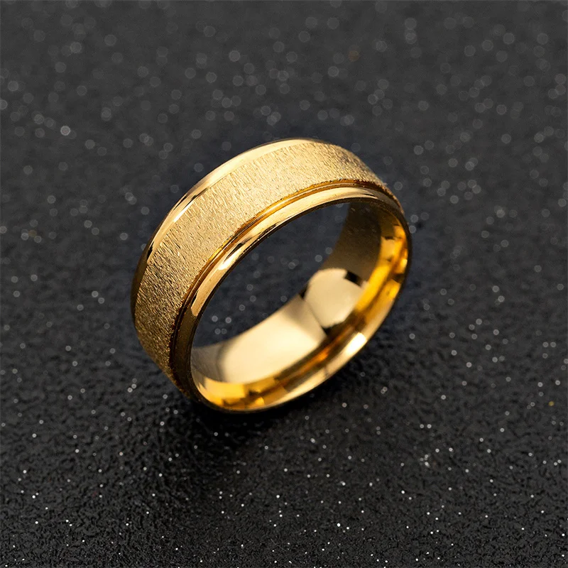 Stainless Steel Couple Glossy Gold Ring Couple Frosted Pair Ring European and American High-quality New Wedding Men's Jewelry
Stainless Steel Couple Glossy Gold Ring Couple Frosted Pair Ring European and American High-quality New Wedding Men's Jewelry