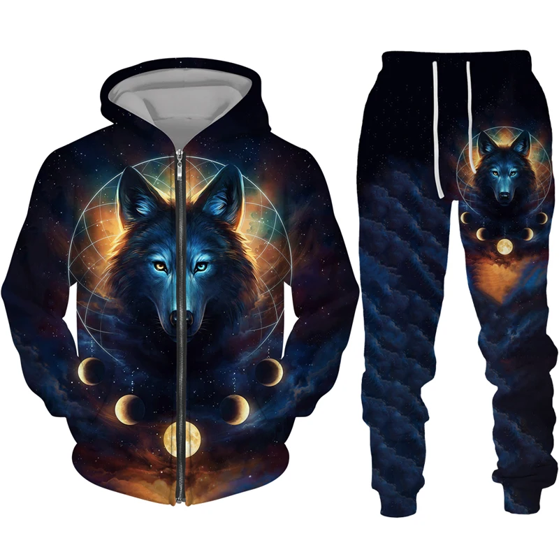 Cool Wolf 3D Print Men's Zipper Tracksuit Set Casual Hoodie And Pants 2pcs Sets Oversized Zipper Sweatshirt Fashion Men Clothing
Cool Wolf 3D Print Men's Zipper Tracksuit Set Casual Hoodie And Pants 2pcs Sets Oversized Zipper Sweatshirt Fashion Men Clothing