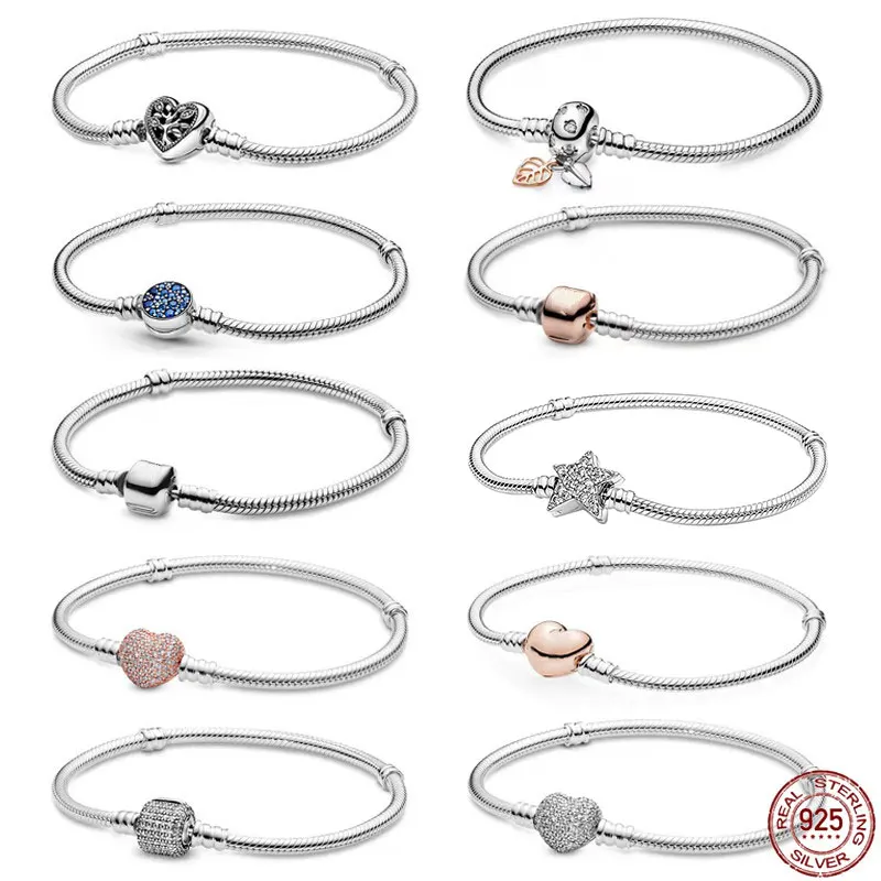 New 925 Sterling Silver Rose Gold Snake Chain Bracelet Fixed Round Buckle Bead Charm Bracelet Women's DIY Jewelry Gift
New 925 Sterling Silver Rose Gold Snake Chain Bracelet Fixed Round Buckle Bead Charm Bracelet Women's DIY Jewelry Gift