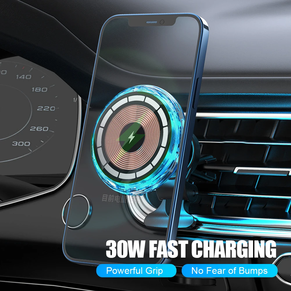 30W Magnetic Car Wireless Charger Air Vent Car Phone Holder Stand Car Phone Fast Charging With LED for iPhone 14 13 12 Pro Max
30W Magnetic Car Wireless Charger Air Vent Car Phone Holder Stand Car Phone Fast Charging With LED for iPhone 14 13 12 Pro Max