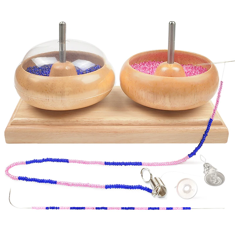 Wooden Bead Spinner With Curved Needles Double Spinning Beading Bowl DIY Bracelets Jewelry Making Tools Stringing Bead Loader
Wooden Bead Spinner With Curved Needles Double Spinning Beading Bowl DIY Bracelets Jewelry Making Tools Stringing Bead Loader