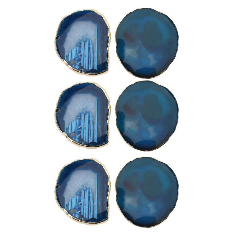 HOT SALE 6Pcs Agate Slice Blue Agate Coaster Teacup Tray Decorative Design Stone Coaster Gold Edges Home Decor Gemstone Coaster
HOT SALE 6Pcs Agate Slice Blue Agate Coaster Teacup Tray Decorative Design Stone Coaster Gold Edges Home Decor Gemstone Coaster