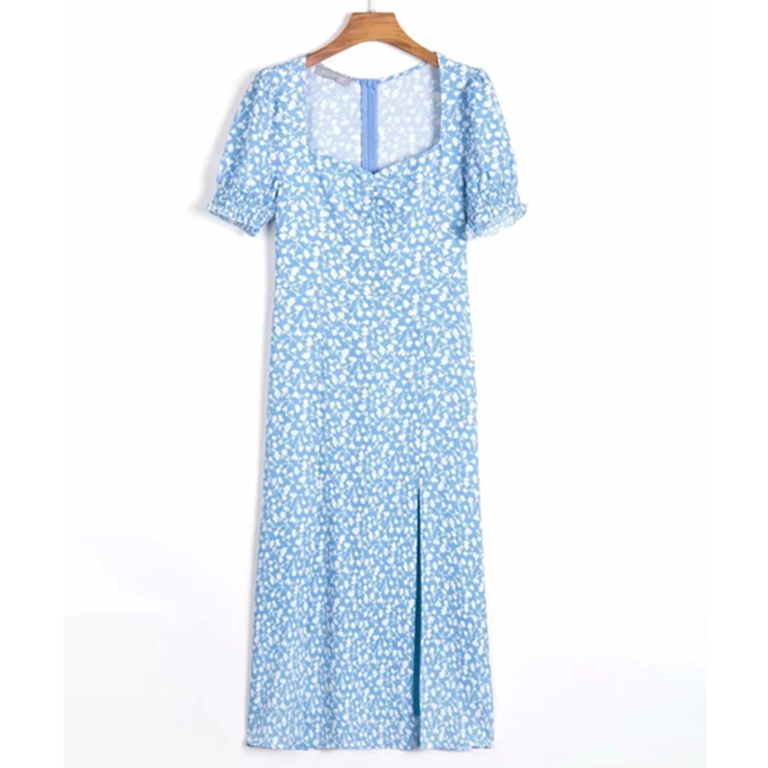 Withered Summer French Style Fashion Vintage Blue Floral print Indie Folk Square Collar Sexy Beach Forking Midi Dress Women
Withered Summer French Style Fashion Vintage Blue Floral print Indie Folk Square Collar Sexy Beach Forking Midi Dress Women