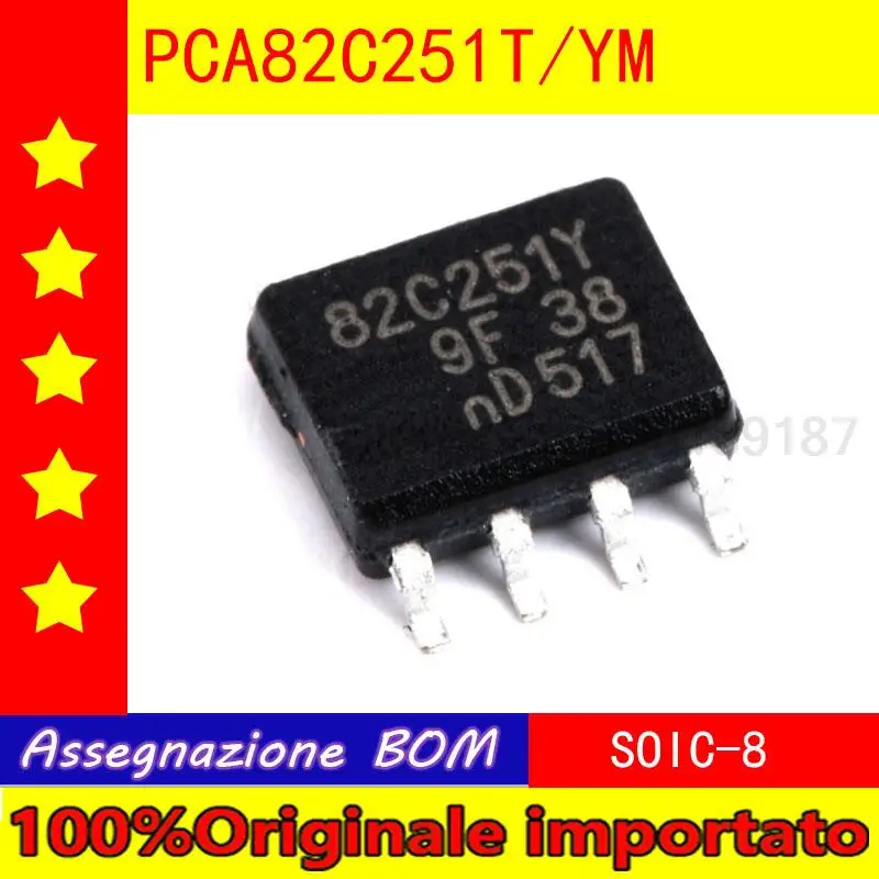 

100% Оригинальный импортный чип SMT для домашнего интерьера PCA82C251T / 24 v YM SOP - 8 CAN-bus трансивер