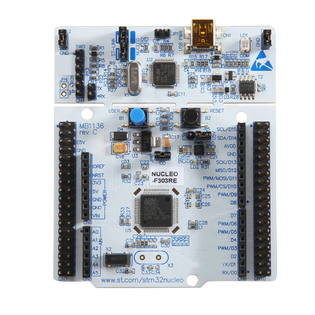 Наборы и платы разработки нуклео F303RE ARM 16/32-BITS, микроплата, основная плата, чип STM32F303RET6
Наборы и платы разработки нуклео F303RE ARM 16/32-BITS, микроплата, основная плата, чип STM32F303RET6