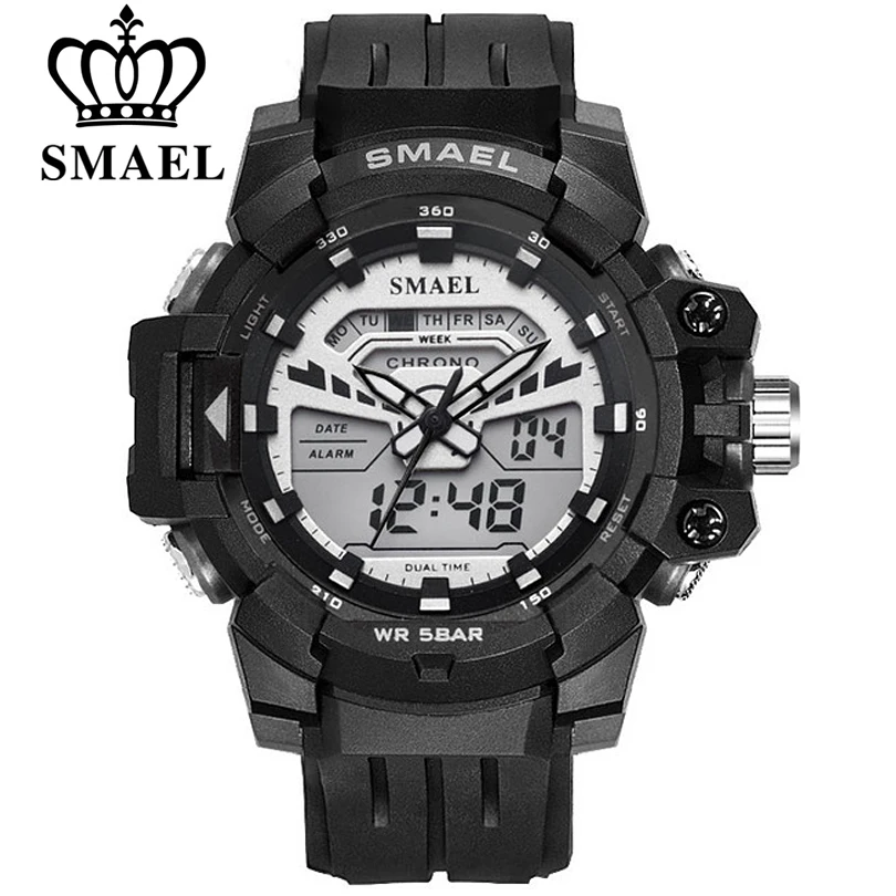 SMAEL Fashion Sport Men's Quartz Digital Watch Men Sports Watches Luxury Male LED Military Waterproof Shock Wristwatches Relogio
SMAEL Fashion Sport Men's Quartz Digital Watch Men Sports Watches Luxury Male LED Military Waterproof Shock Wristwatches Relogio