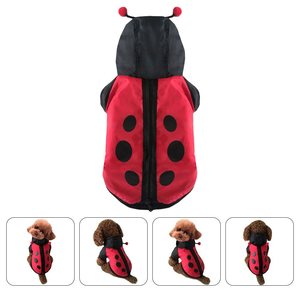 

Small Dog Outfits Clothes Pets Cat Funny Clothing Ladybird Costume Party Halloween Coat Garment