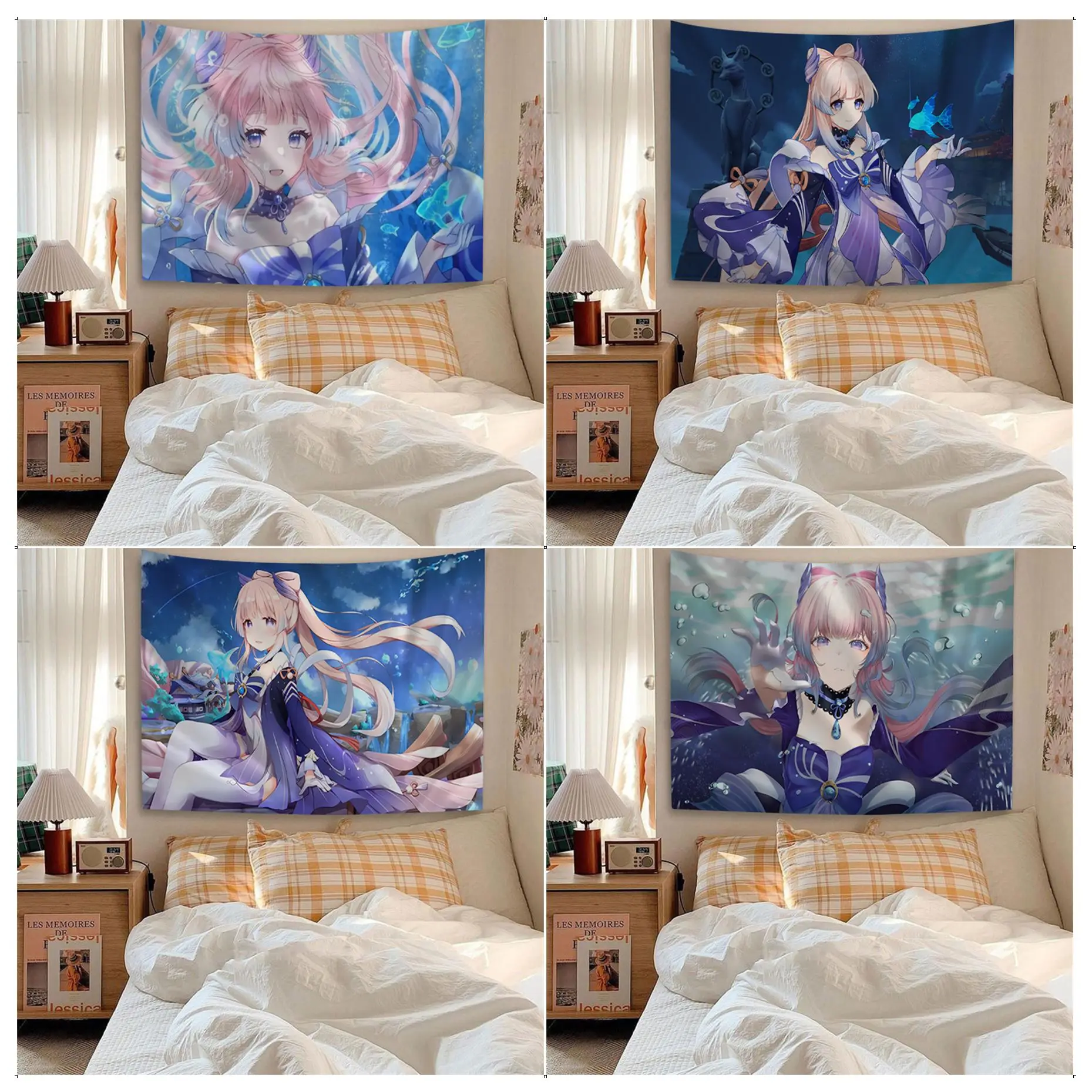 

Anime Genshin Impact Hippie Wall Hanging Tapestries Hanging Tarot Hippie Wall Rugs Dorm Japanese Tapestry
