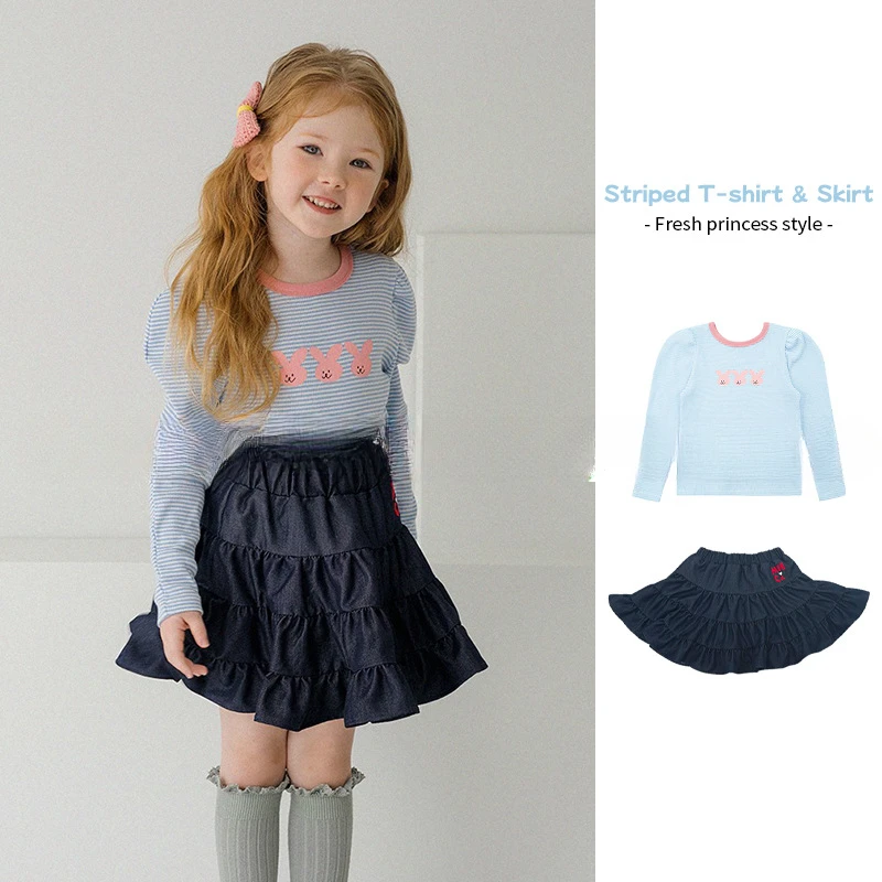 2023 Korean Autumn Toddler Girls Clothes PS Brand Long Sleeve Striped T-shirt and Skirts Two Piece Set Outfits
2023 Korean Autumn Toddler Girls Clothes PS Brand Long Sleeve Striped T-shirt and Skirts Two Piece Set Outfits