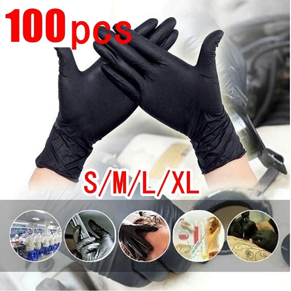 New 100pcs Black Nitrile Gloves Kitchen Disposable Latex Gloves For Household Kitchen Laboratory Cleaning Gloves Cake Tools
New 100pcs Black Nitrile Gloves Kitchen Disposable Latex Gloves For Household Kitchen Laboratory Cleaning Gloves Cake Tools