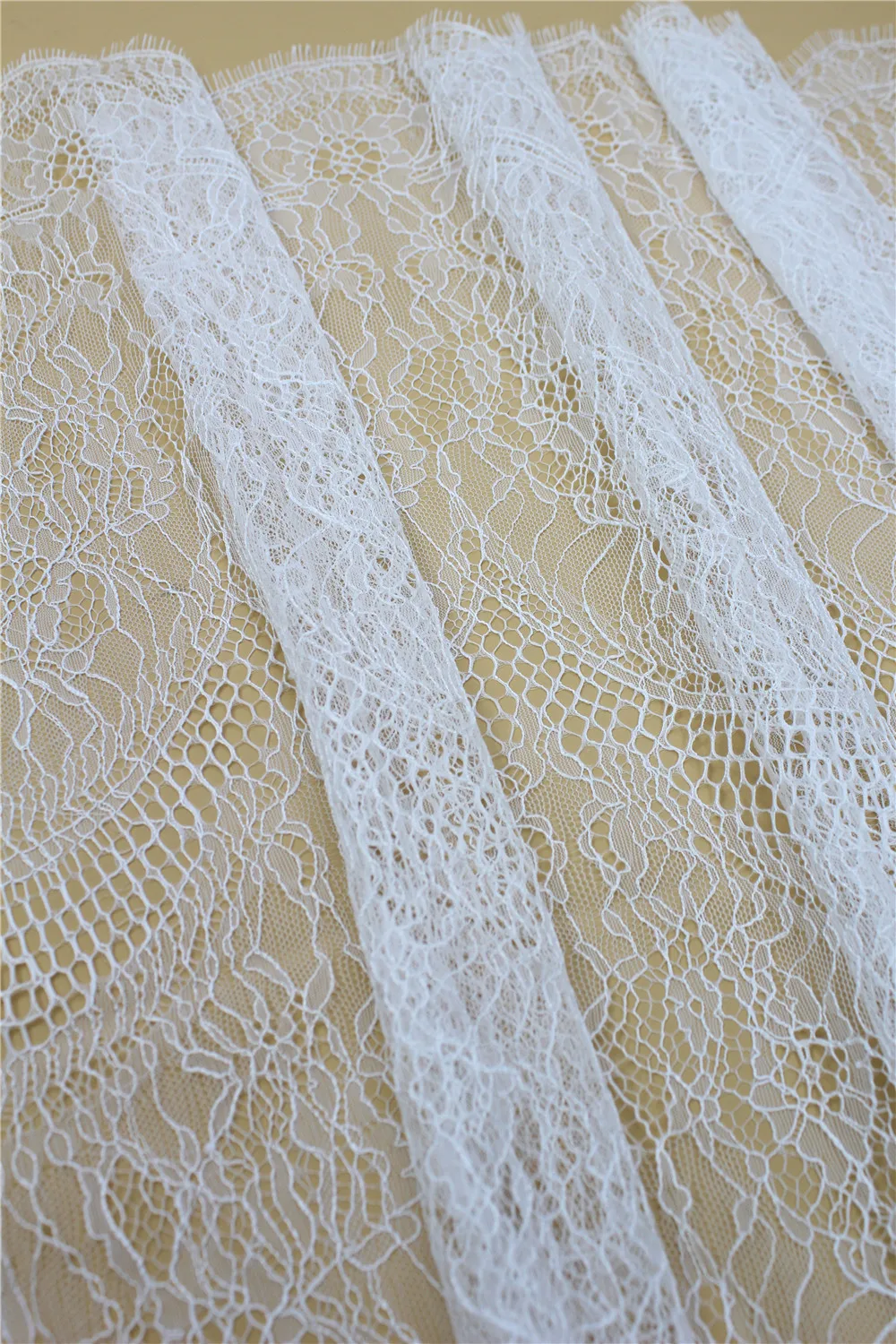 

Chantilly Lace Wedding Dress Fabric Bridal Veil Lace Eyelash Trim Lingerie Lace French Lace Fabric 3 Meters