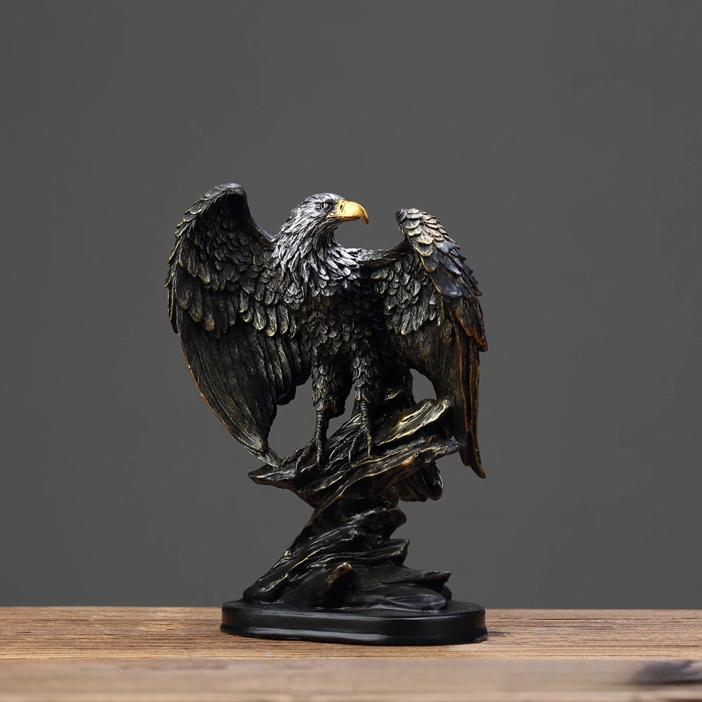 

Resin Eagle Statue Sculpture Collectible Figurines Desk Decoration Feng Shui Wealth Animal Statues Office Home Living Room Decor
