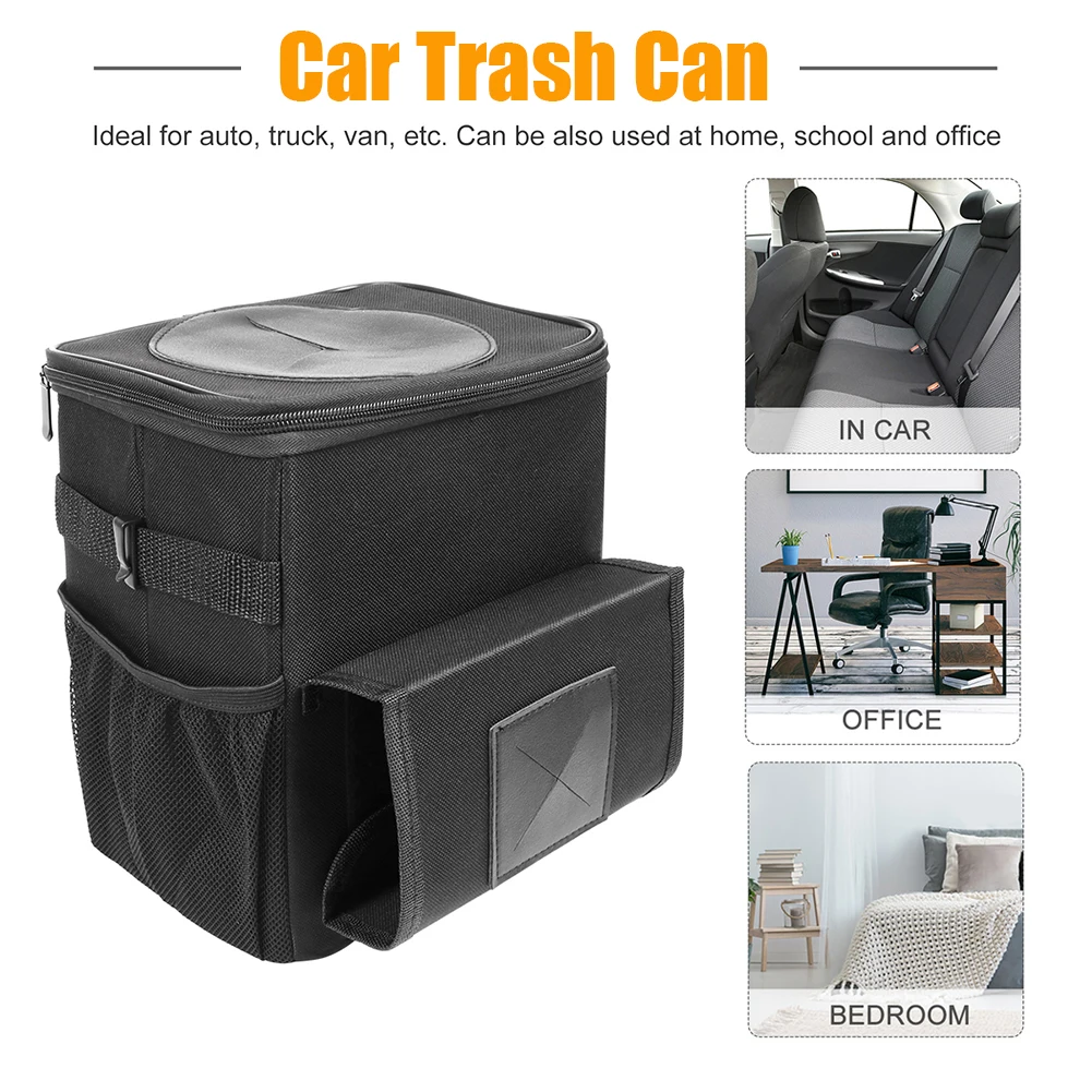 Car Trash Can with Lid and Storage Pockets with 2 Removable Leakproof Interior Liners Waterproof Car Garbage Can Car Accessories
Car Trash Can with Lid and Storage Pockets with 2 Removable Leakproof Interior Liners Waterproof Car Garbage Can Car Accessories