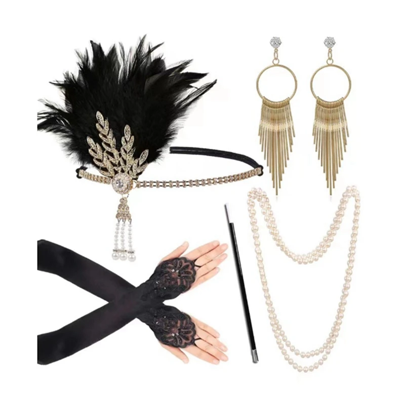 Женские аксессуары Gatsby модные аксессуары для платьев 20'S Charleston Girl Suit 1920S Набор перьев Ювелирных изделий многоразового использования
Женские аксессуары Gatsby модные аксессуары для платьев 20'S Charleston Girl Suit 1920S Набор перьев Ювелирных изделий многоразового использования