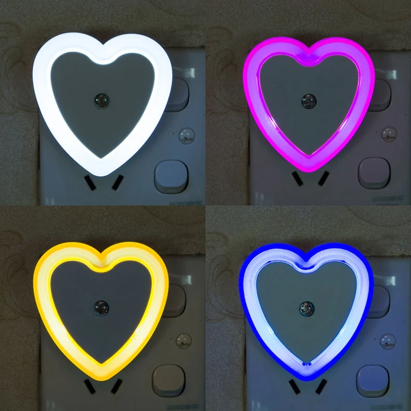 LED Night Light Mini Heart Light Control Sensor Bedroom Living Room Corridor Bathroom Eye Protection EU/US Plug Night Lamp
LED Night Light Mini Heart Light Control Sensor Bedroom Living Room Corridor Bathroom Eye Protection EU/US Plug Night Lamp