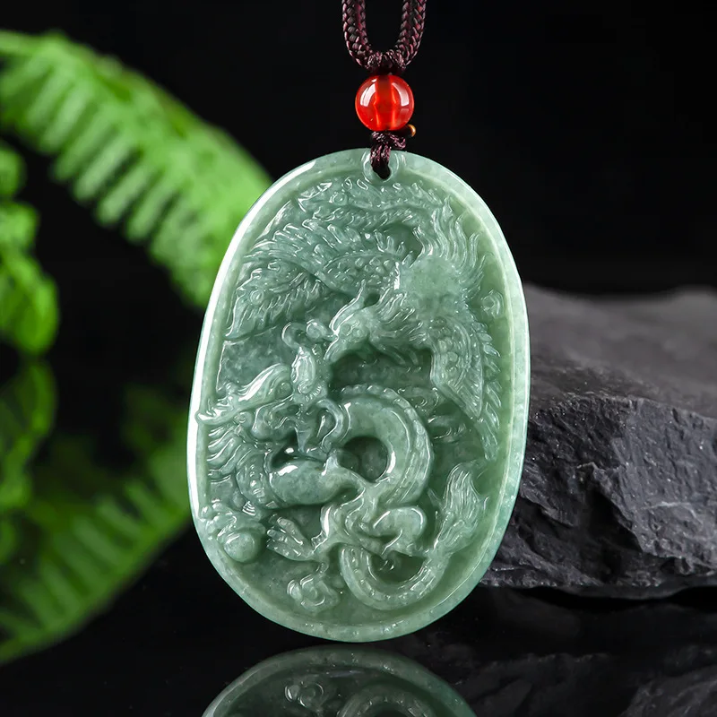 Mai Chuang/ Hand Carved/ Jade Dragon Phoenix Brand Emerald Necklace Pendant Fashion Elegant Personality Jewelry Men Couple Gift
Mai Chuang/ Hand Carved/ Jade Dragon Phoenix Brand Emerald Necklace Pendant Fashion Elegant Personality Jewelry Men Couple Gift