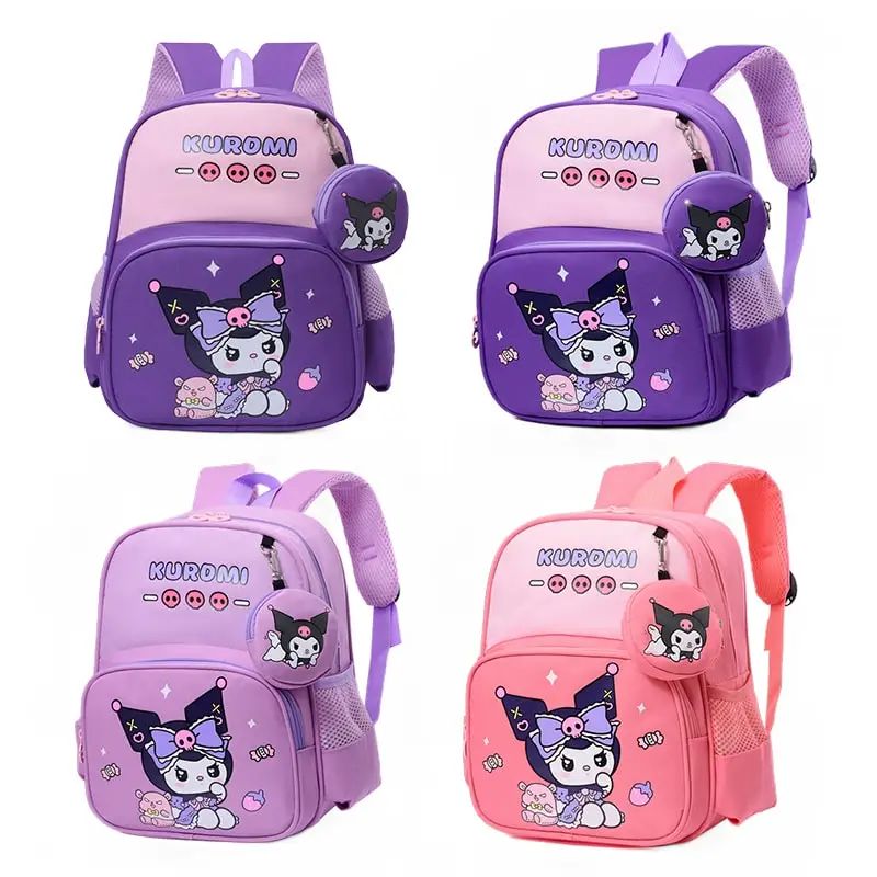 Рюкзак Sanrioed с рисунком аниме Kuromi милые школьные и детские портфели для учеников