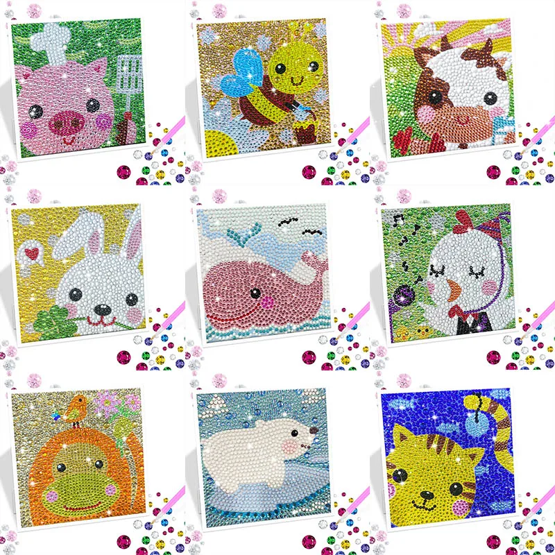 DIY Cartoon Animal Diamond Painting by Number Kits for Kids Children Dinosaur Cat Rabbit Pig Penguin Rhinestone Mosaic Art Craft
DIY Cartoon Animal Diamond Painting by Number Kits for Kids Children Dinosaur Cat Rabbit Pig Penguin Rhinestone Mosaic Art Craft
